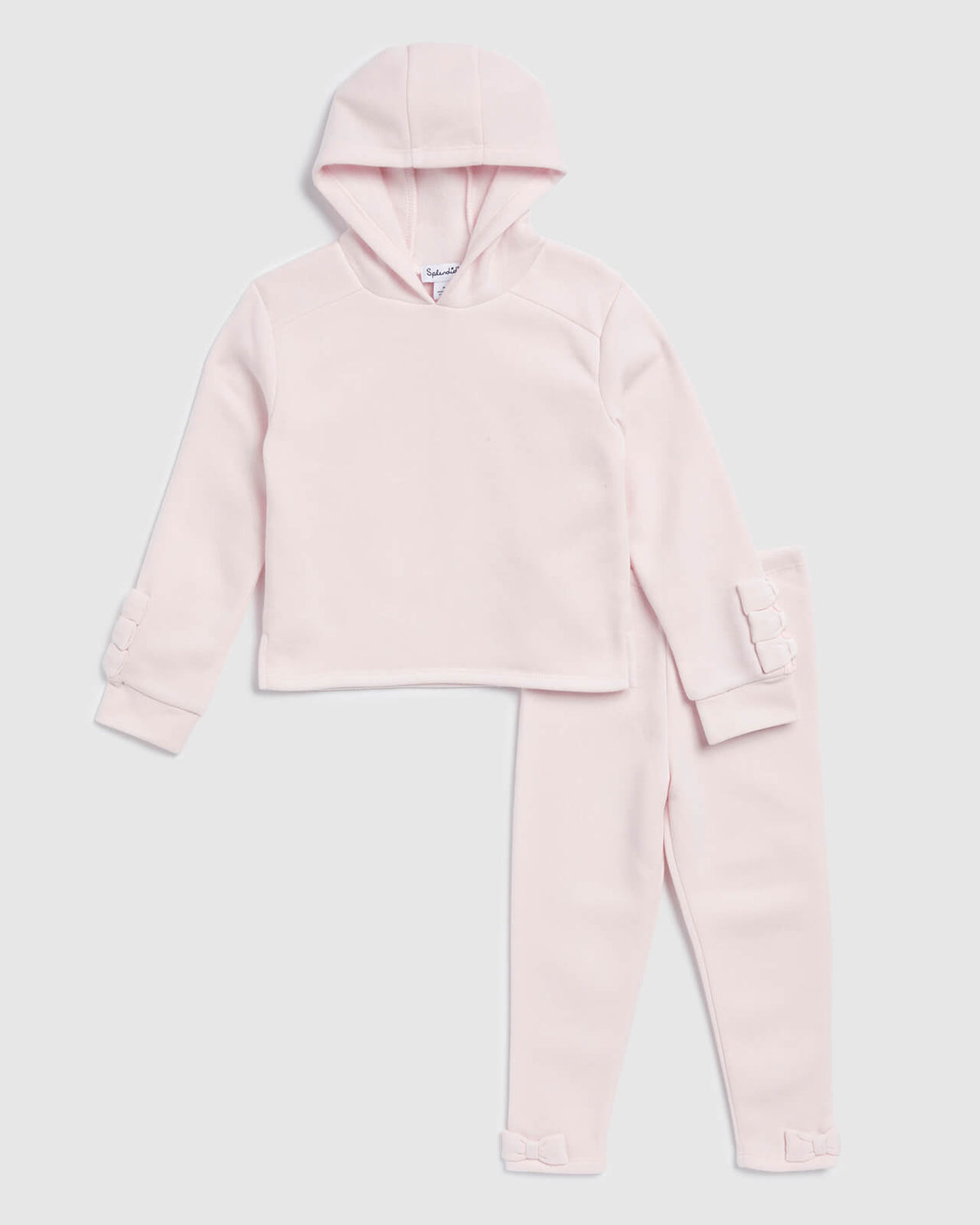 Toddler Girl Little Bow Sweatshirt Set - Light Pink