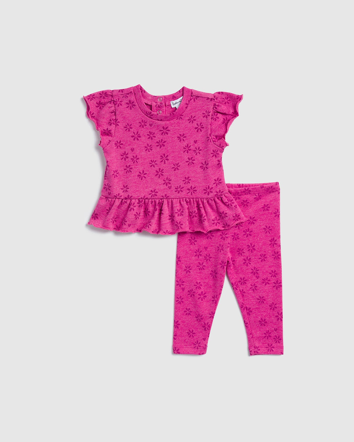 Infant Girl Painterly Floral Short Sleeve Set - Bliss