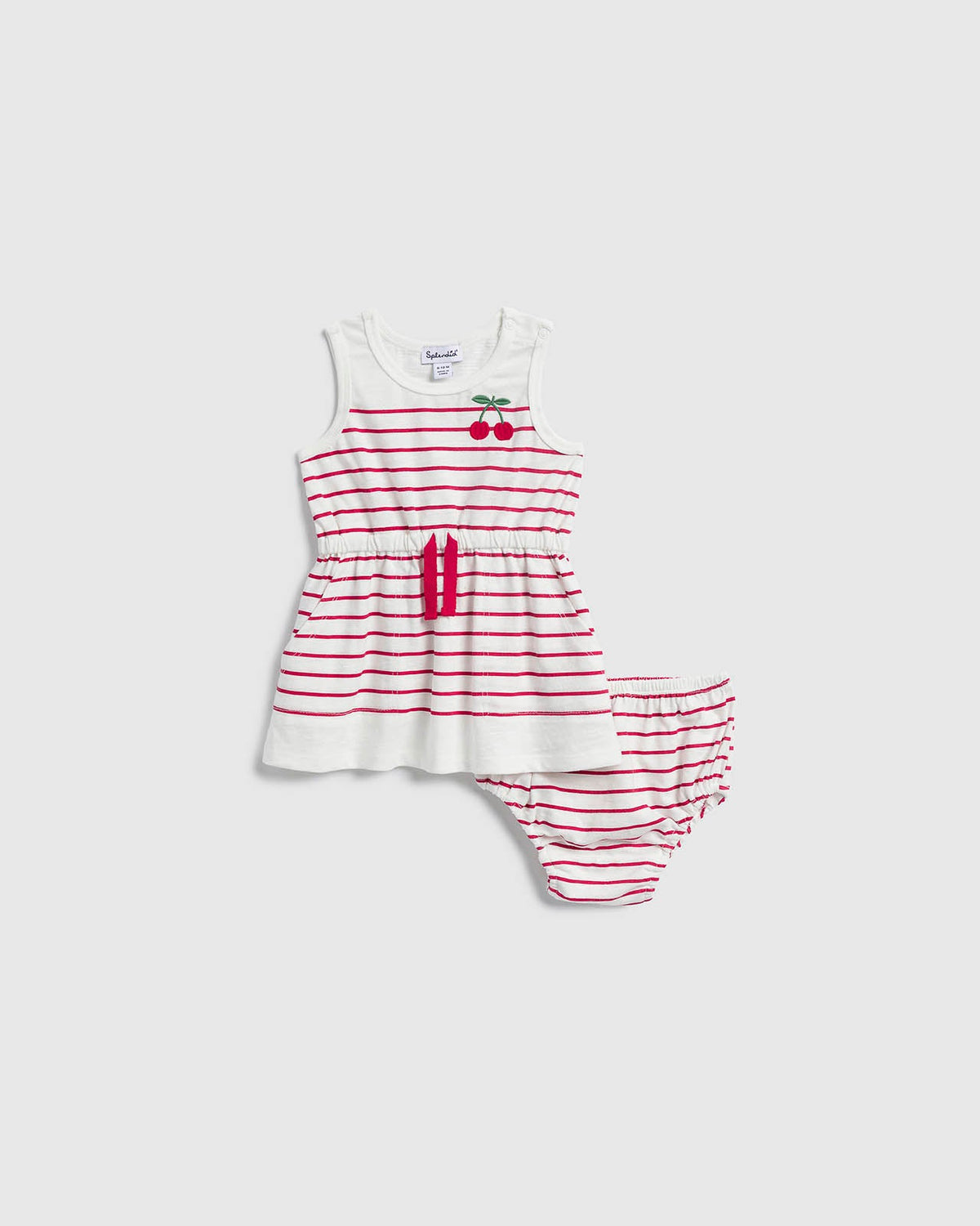 Infant Girl Very Cherry Dress - White/Cherry