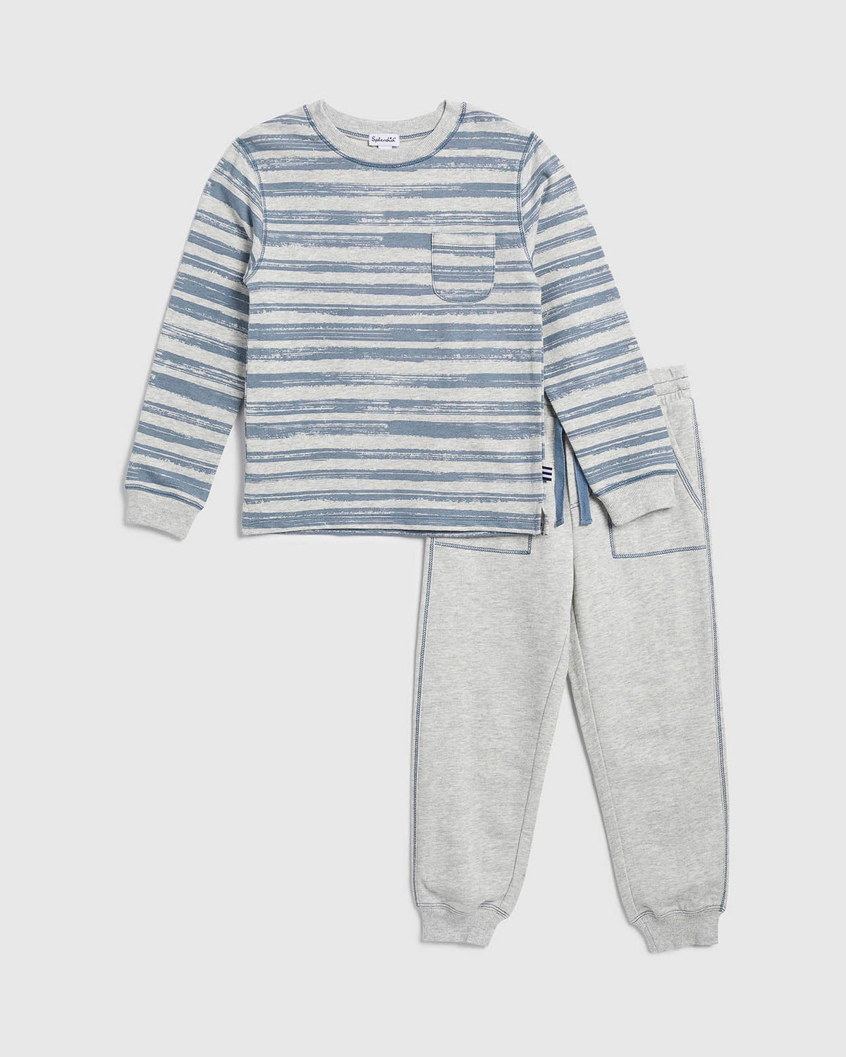 Toddler Boy Stripe Pullover Set - Skyscraper Stripe