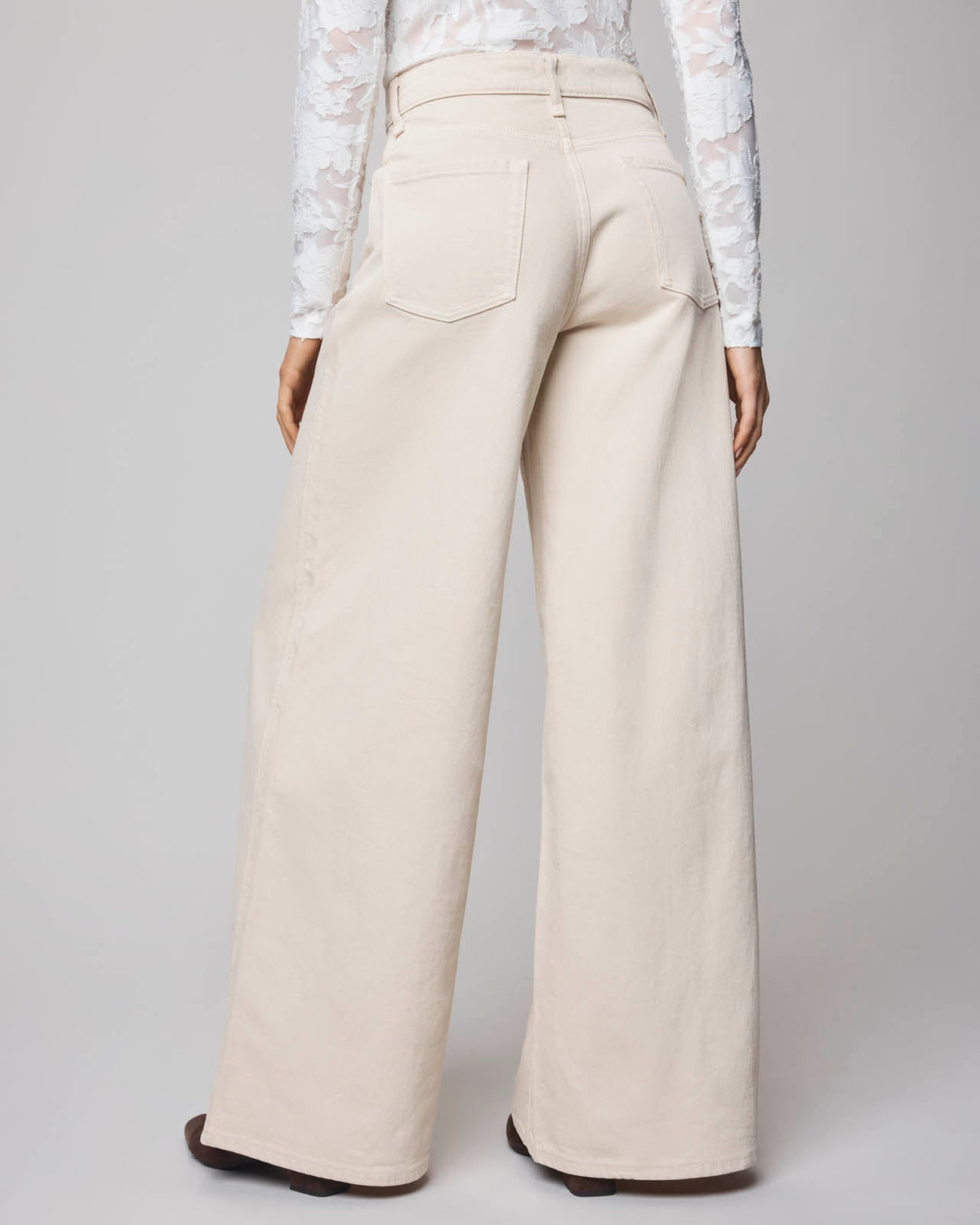 Ravyn Wide Leg Jean - White Sand