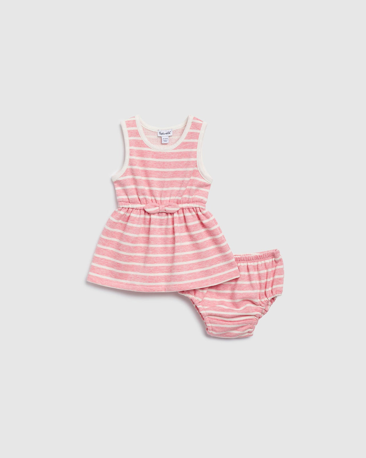 Infant Girl Broadwalk Stripe Dress - Shell Stripe