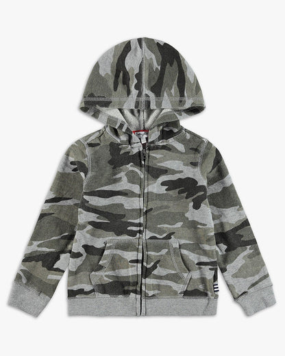 Little Boy Camo Hoodie - Light Charcoal Heather