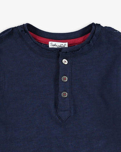 Little Boy Long Sleeve Henley Top