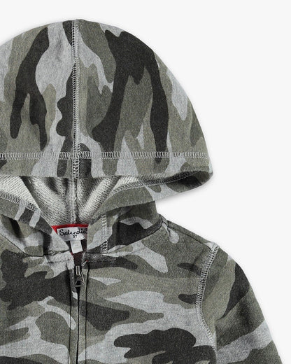 Little Boy Camo Hoodie - Light Charcoal Heather