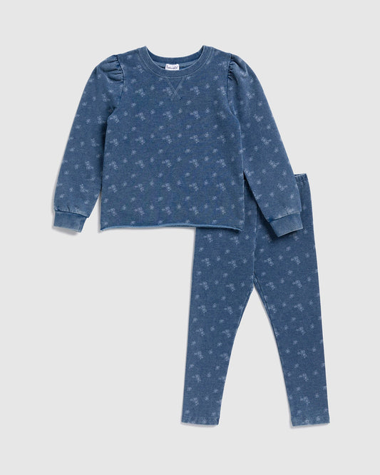 Toddler Girl Bloom Kissed Set - Floral Indigo