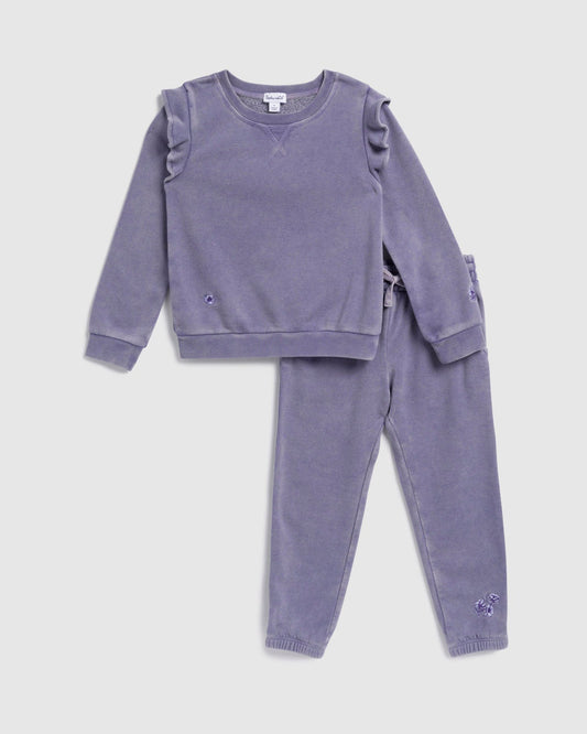 Toddler Girl Floral Haze Sweatshirt Set - Purple Haze