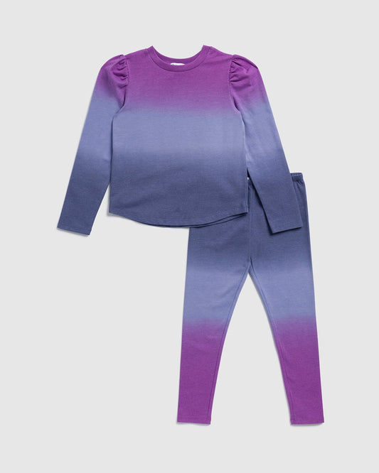 Toddler Girl Purple Long Sleeve Ombre Set - Purple Ombre