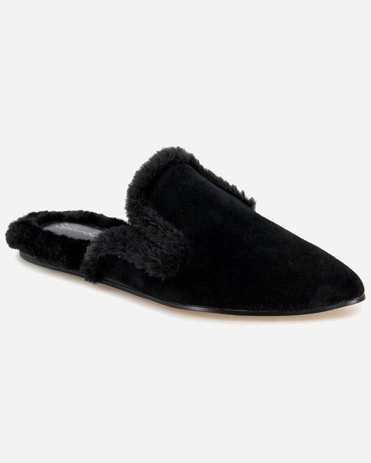 Liza Sherpa Mule in Black - Black