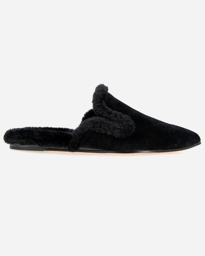 Liza Sherpa Mule in Black - Black