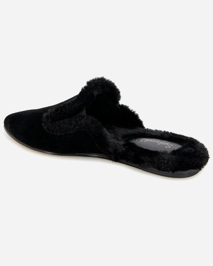 Liza Sherpa Mule in Black - Black