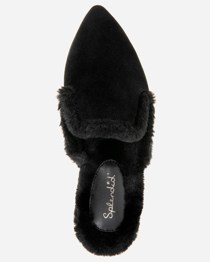 Liza Sherpa Mule in Black - Black