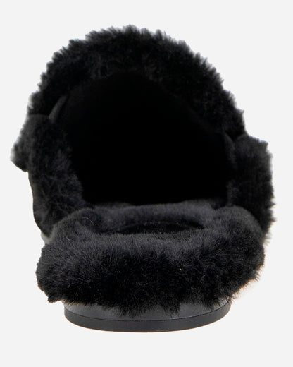 Liza Sherpa Mule in Black - Black