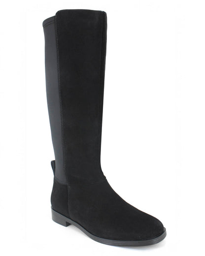 Marise Tall Suede Boot in Black - Black