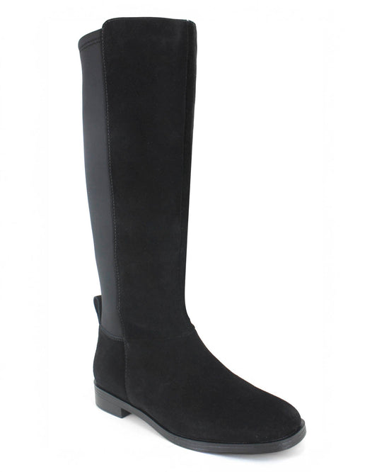 Marise Tall Suede Boot in Black - Black