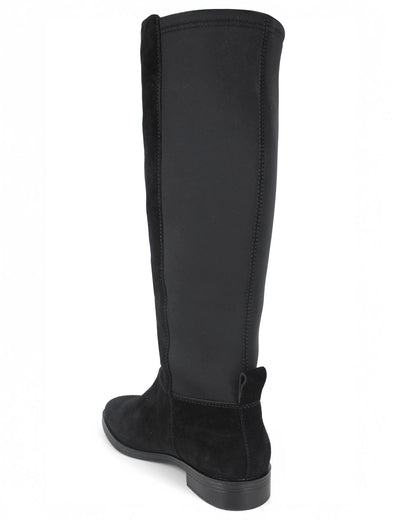 Marise Tall Suede Boot in Black - Black