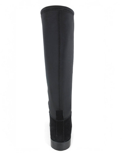 Marise Tall Suede Boot in Black - Black