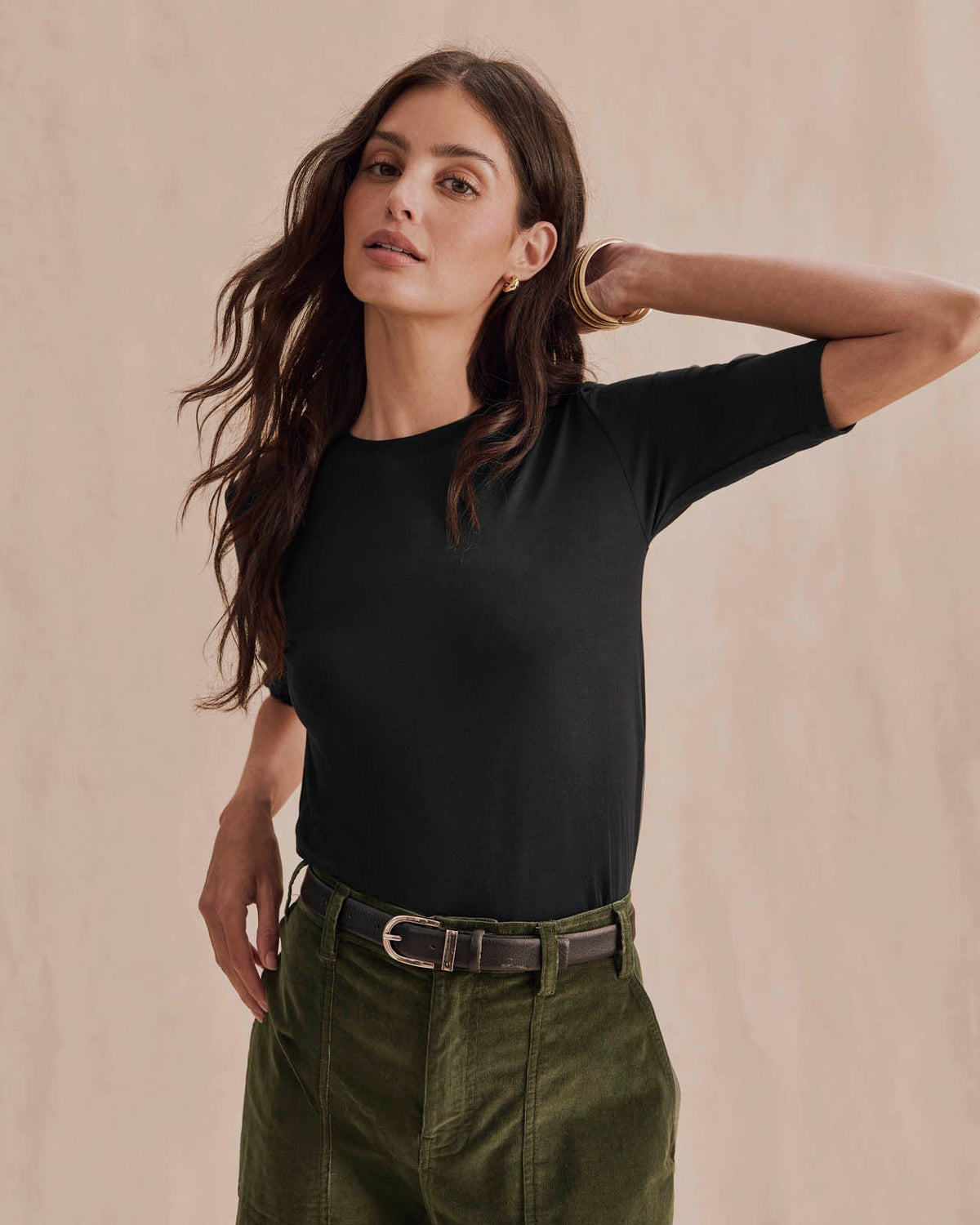 Bamboo Blend Quarter Sleeve Tee