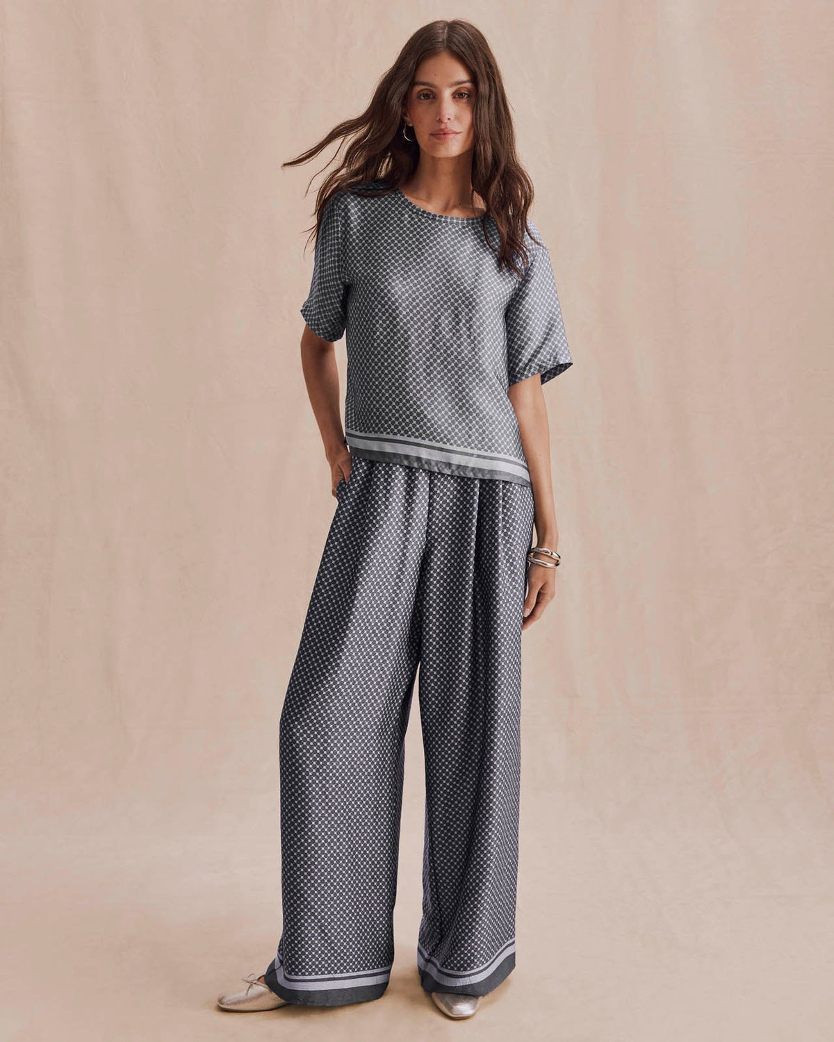 Valerie Pleated Print Pant