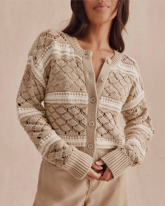 Bennett Cardigan - Wheat/Shell