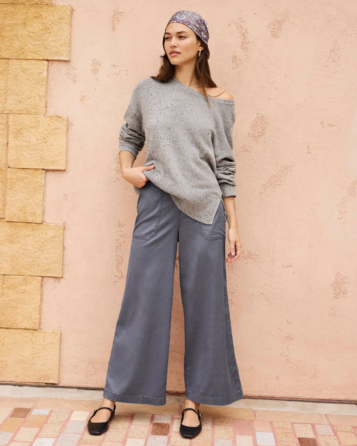 Angie Texture Slub Pant