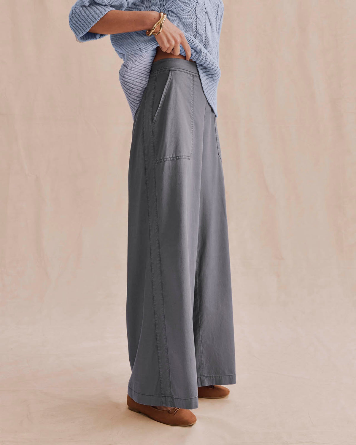 Angie Texture Slub Pant
