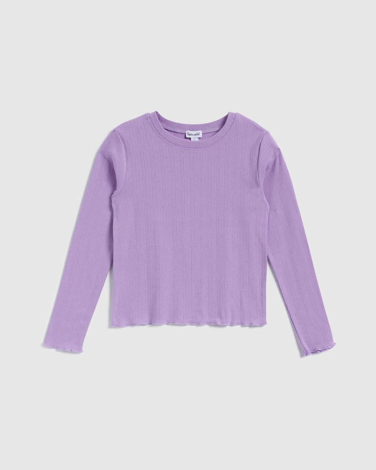 Girls Texture Rib Long Sleeve Top