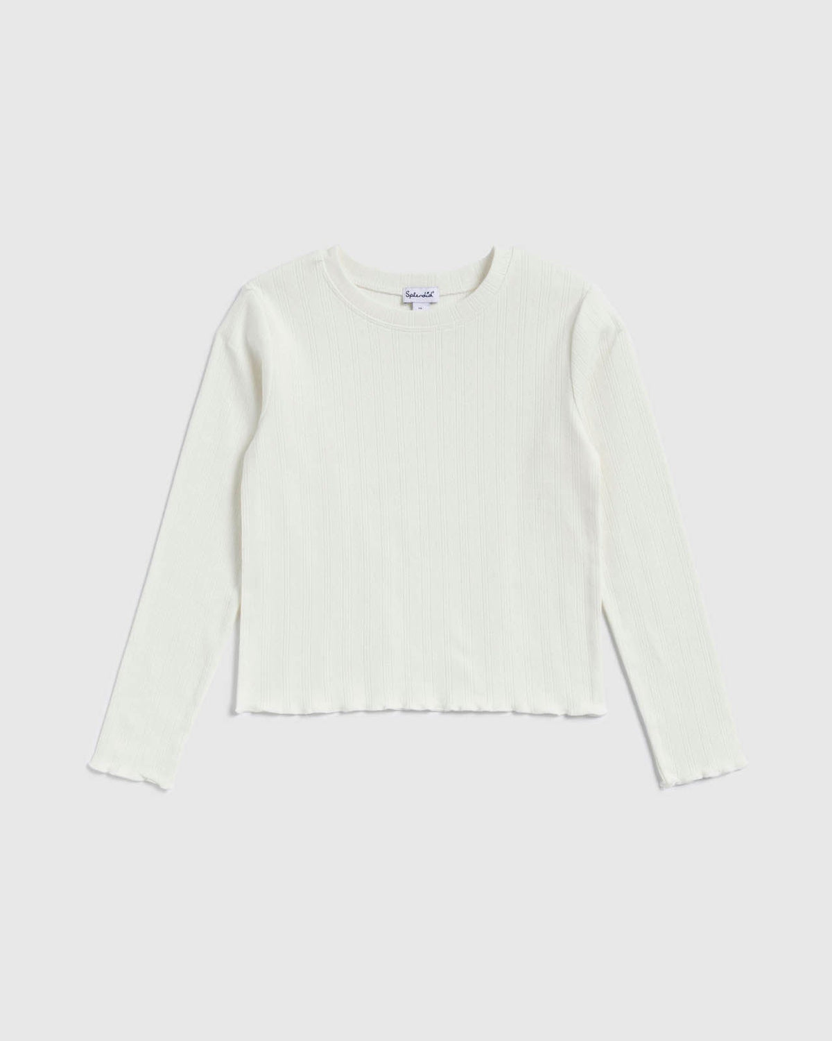 Girls Texture Rib Long Sleeve Top