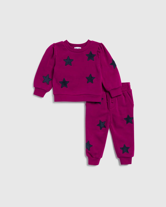 Infant Girl Starlight Jogger Set - Electric Rose