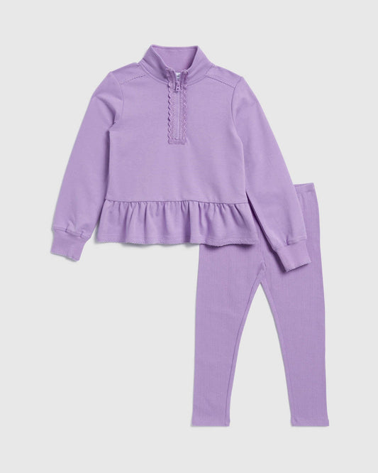 Toddler Girl Pretty Peplum Set - Clematis