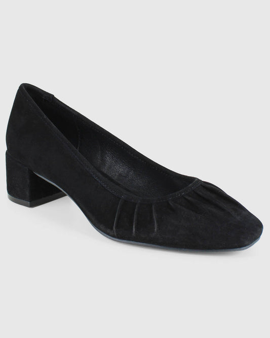 Jade Block Heel in Black - Black