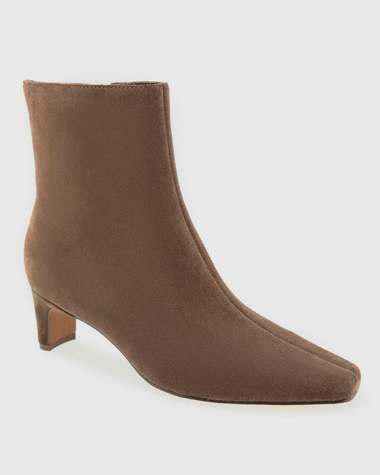 July Suede Bootie in Taupe Grey - Taupe Grey