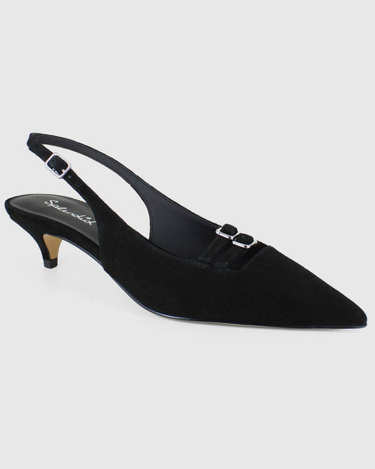 Vivi Kitten Heel in Black - Black