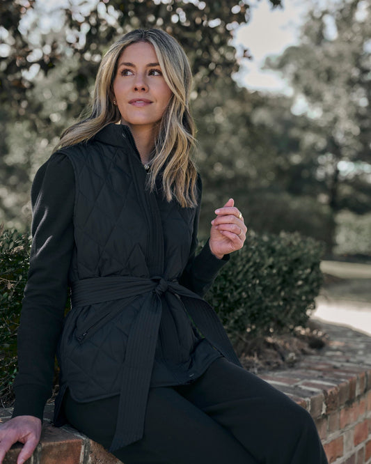 Splendid x Charli Evans Quilted Vest - Black