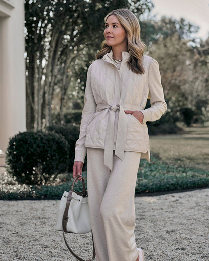 Splendid x Charli Evans Quilted Vest - Pale Oak Heather