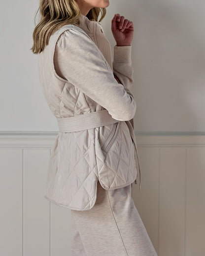 Splendid x Charli Evans Quilted Vest - Pale Oak Heather