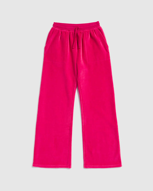 Girl Velvety Velor Sweatpant - Velvet Red