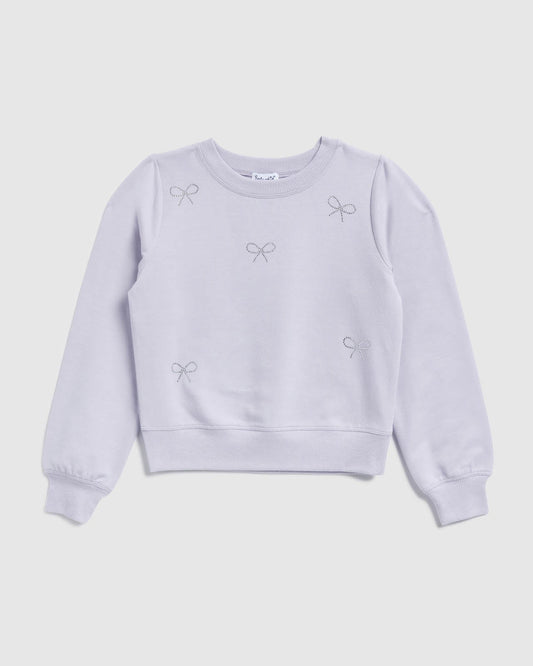 Girl Tied in a Bow Sweatshirt - Lavender