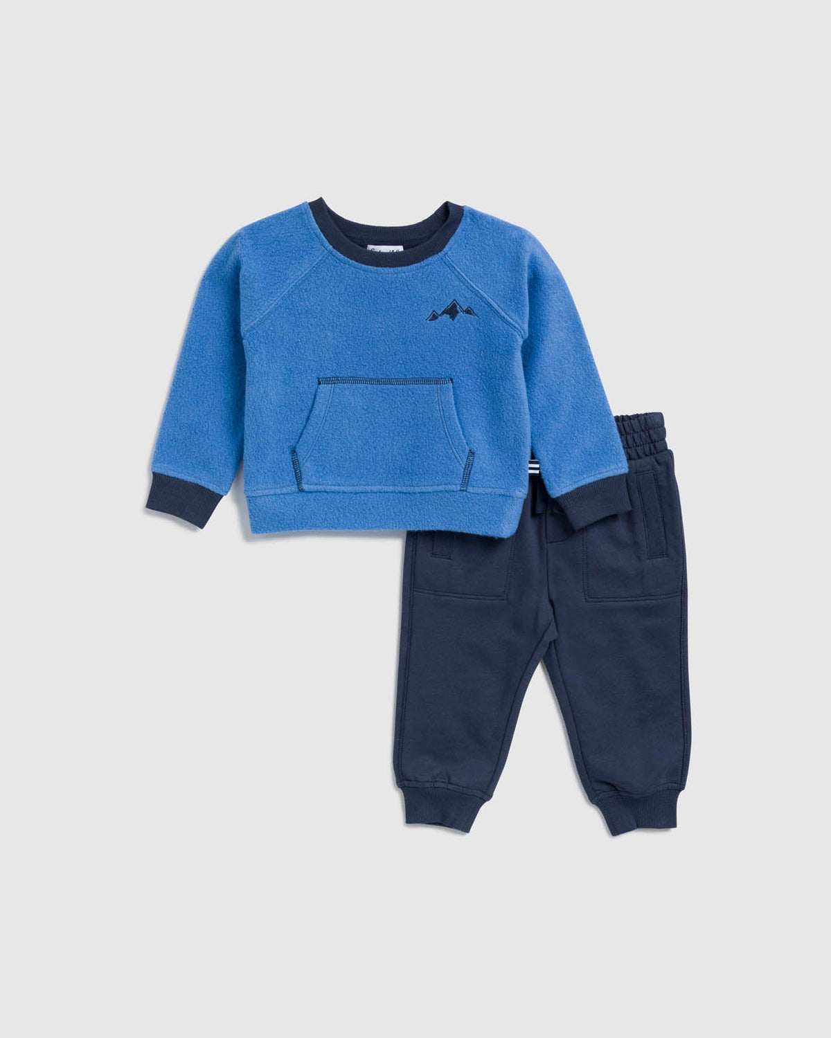 Infant Boy Mountain Crossing Crewneck Set - Sky Blue