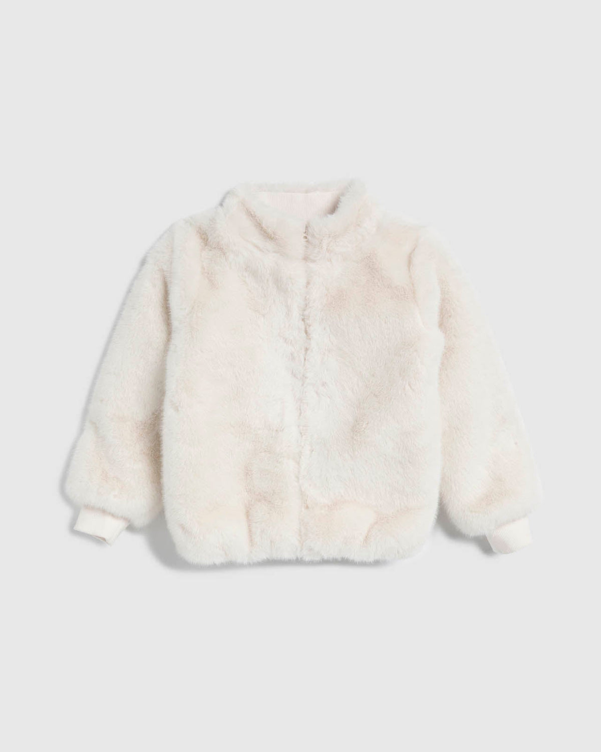 Toddler Girl Fuzzy Faux Fur Jacket - Soft White