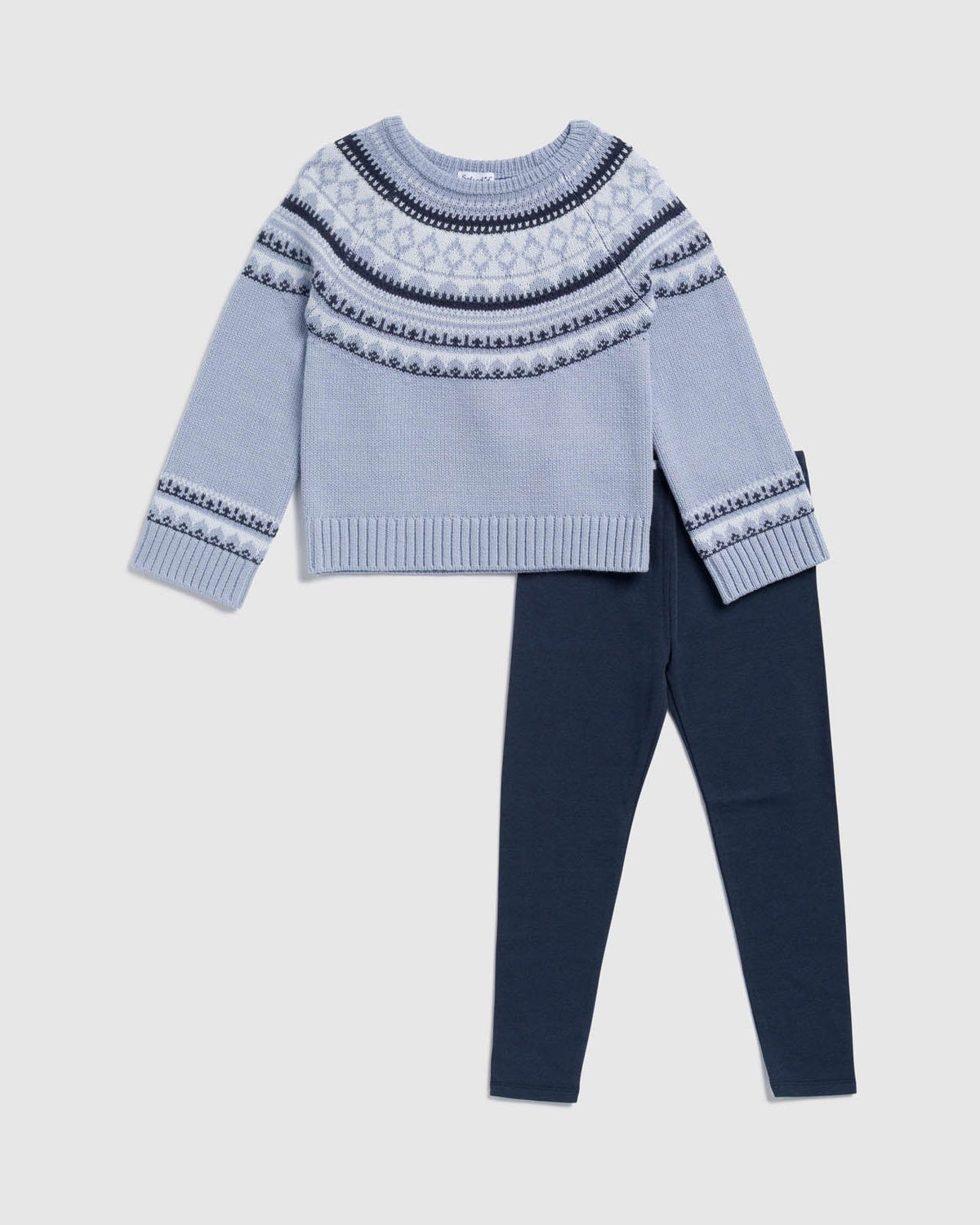 Toddler Girl Fair Isle Flurry Sweater Set - Blue Mist Multi