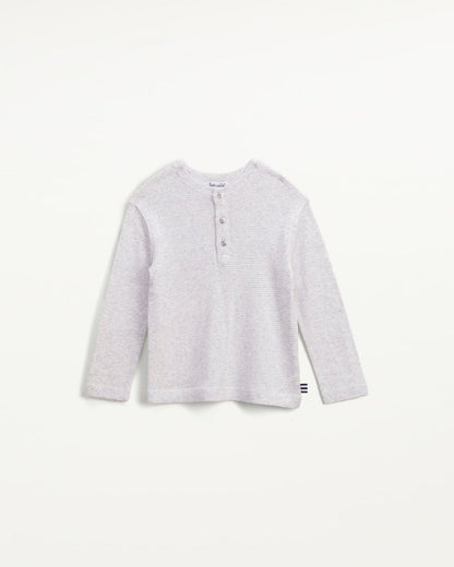 Toddler Boy Yarn Dyed Stripe Henley - Ice Heather Grey