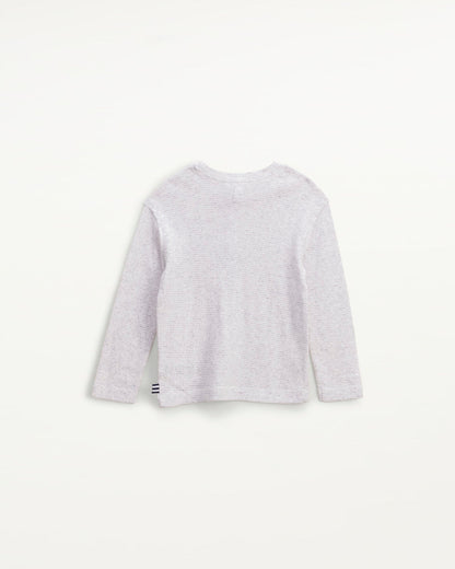 Toddler Boy Yarn Dyed Stripe Henley - Ice Heather Grey