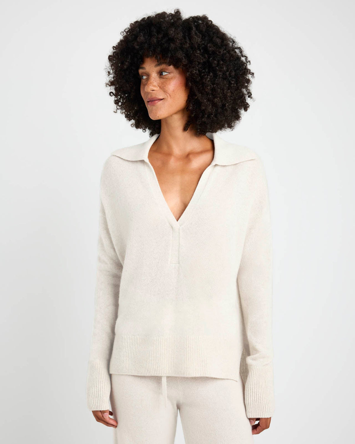 Tori Cashmere Polo Sweater
