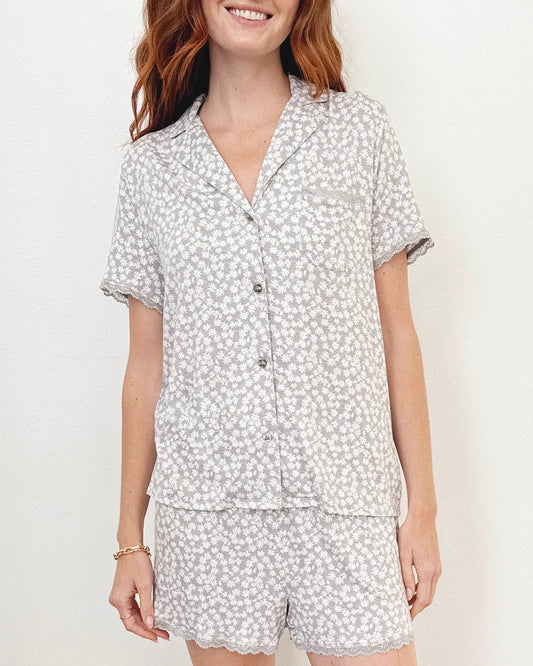 Daisy Pop Notch Collar and Short Sleep Set - Daisy Pop