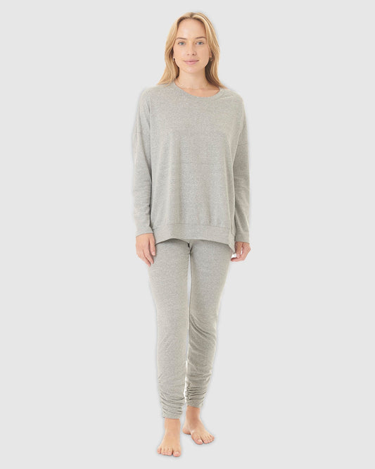 Heavenly Long Sleeve PJ Set - Heather Grey