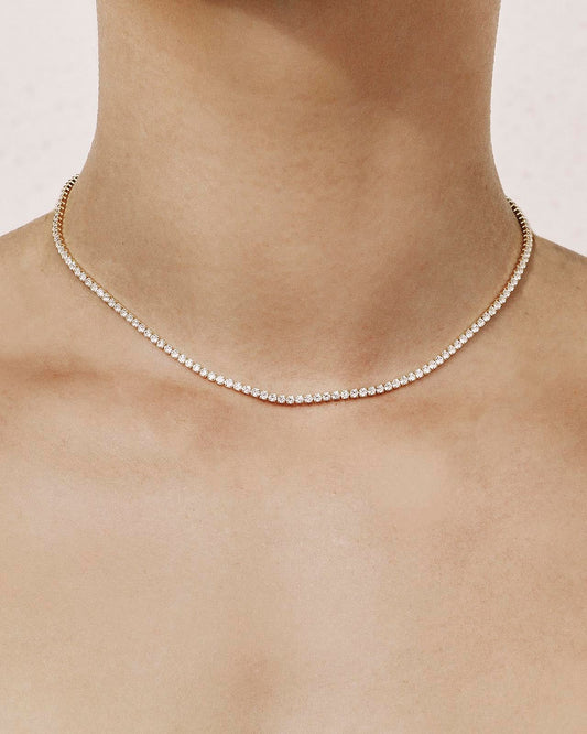 Shashi Tennis Diamond Necklace - Gold
