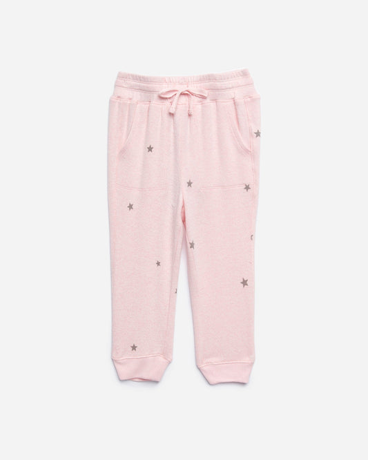 Toddler Girl Hacci Star Print Jogger - Blush Heather