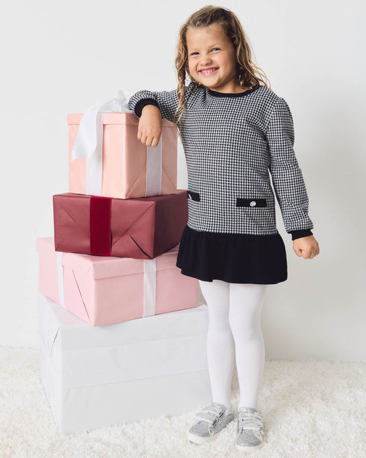 Toddler Girl Houndstooth Dress - Houndstooth