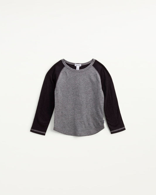 Toddler Boy Long Sleeve Pullover Tee - Heather Charcoal/Charcoal